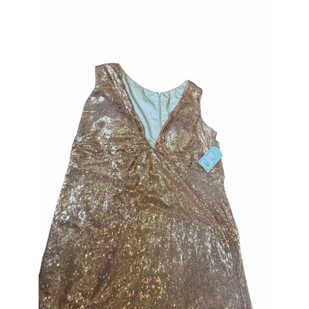 NWT Gold Sequined Renz Amelia Gown - Plus Size - Picture 13 of 16
